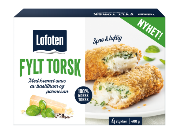 Fylt torsk med basilikum og parmesan